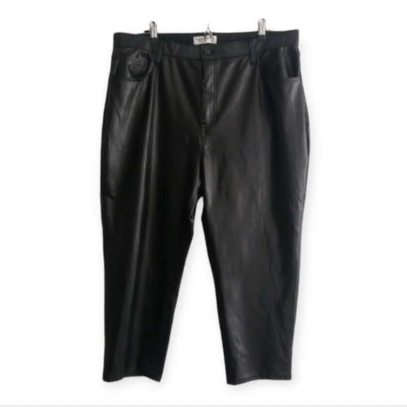 Abercrombie Plus Size Faux Leather Ankle Straight Ultra High - Picture 1 of 14